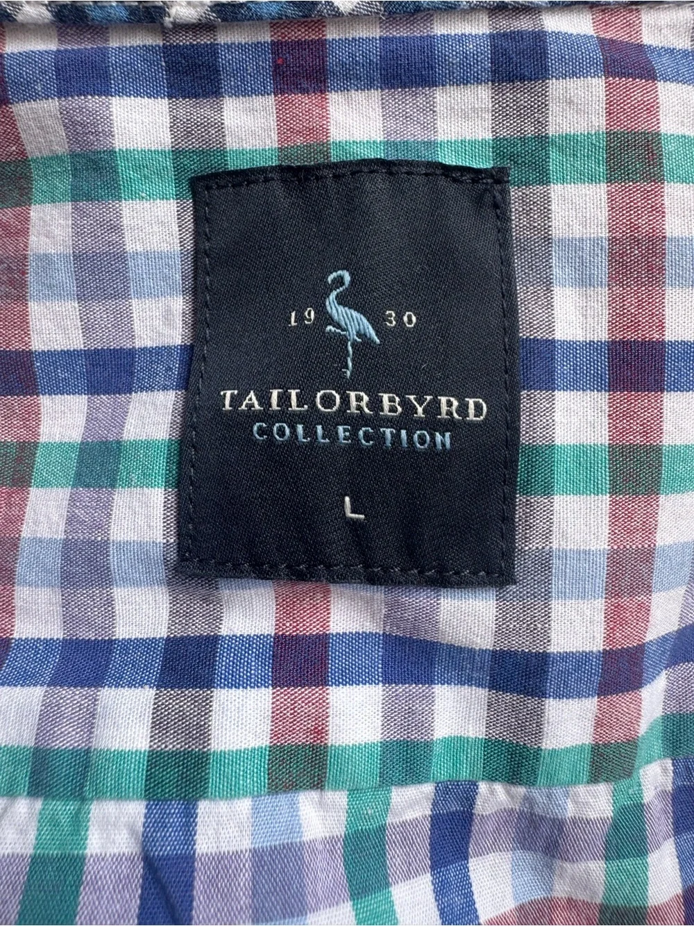 TaylorByrd Men's Sz. L Multicolor Tattersall Plaid Button-Down Shirt Long Sleeve